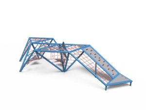 The Naica vertical climbing net, a stunning rope playground structure for children.